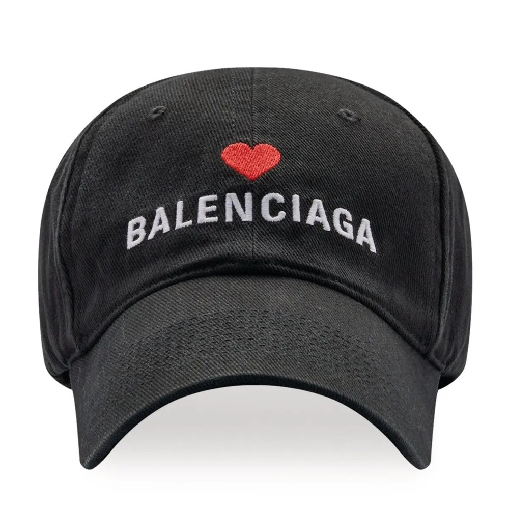 Balenciaga Black Cap with Red Heart rare